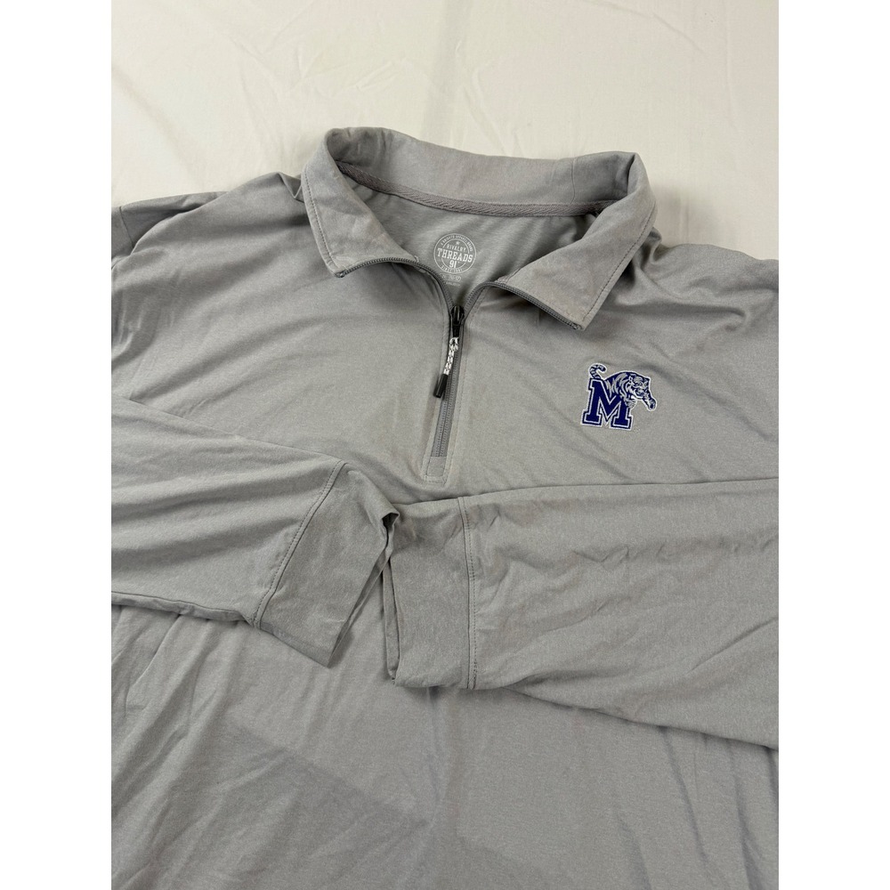 Memphis Tigers x Rivalry Threads Mens 2XL Gray Quarter Zip Pullover Stretch